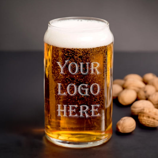 Your Logo 16oz Beer Can Glass Company Logo Etched Glasses, Corporate Gifts Custom Beer Can Glass, Employee Gift, Promotional Gift for Client